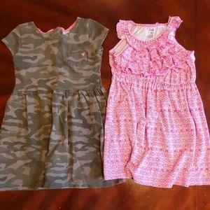 2 Carters 5T girls cotton dresses